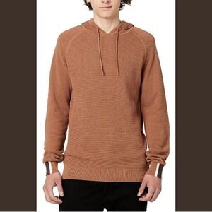 Buffalo David Bitton Wihut Hooded Knit Sweater Rust Brown Size L Excellent